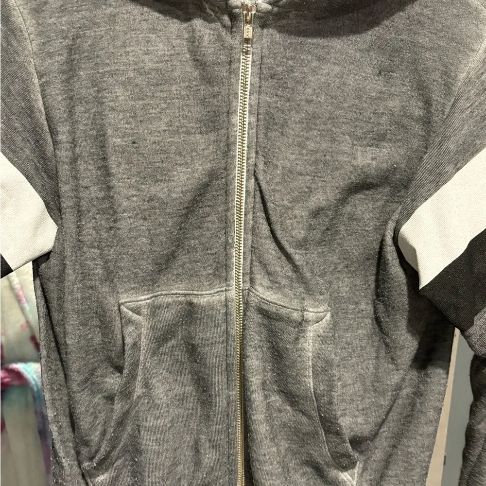 Wildfox “Rain or Shine” Zip Up Rainbow Hoodie